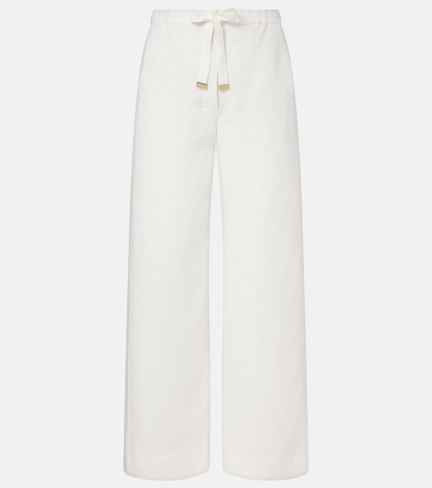 's max mara amedea linen wide-leg pants