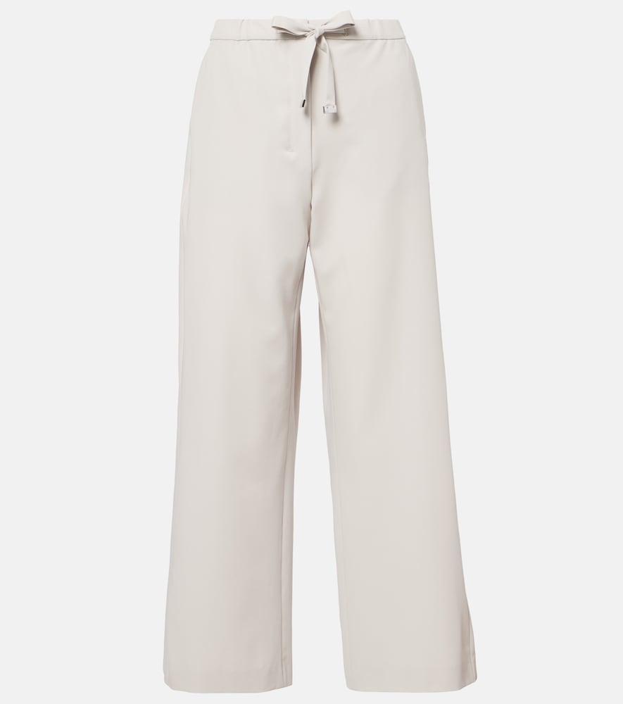 's max mara argenta virgin wool crêpe wide-leg pants