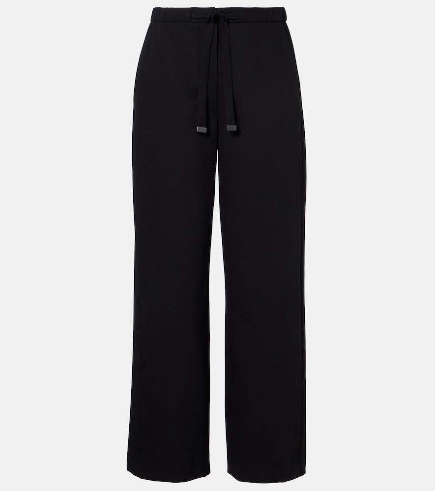 's max mara argenta virgin wool crêpe wide-leg pants