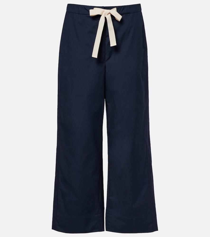 's max mara argento cotton wide-leg pants
