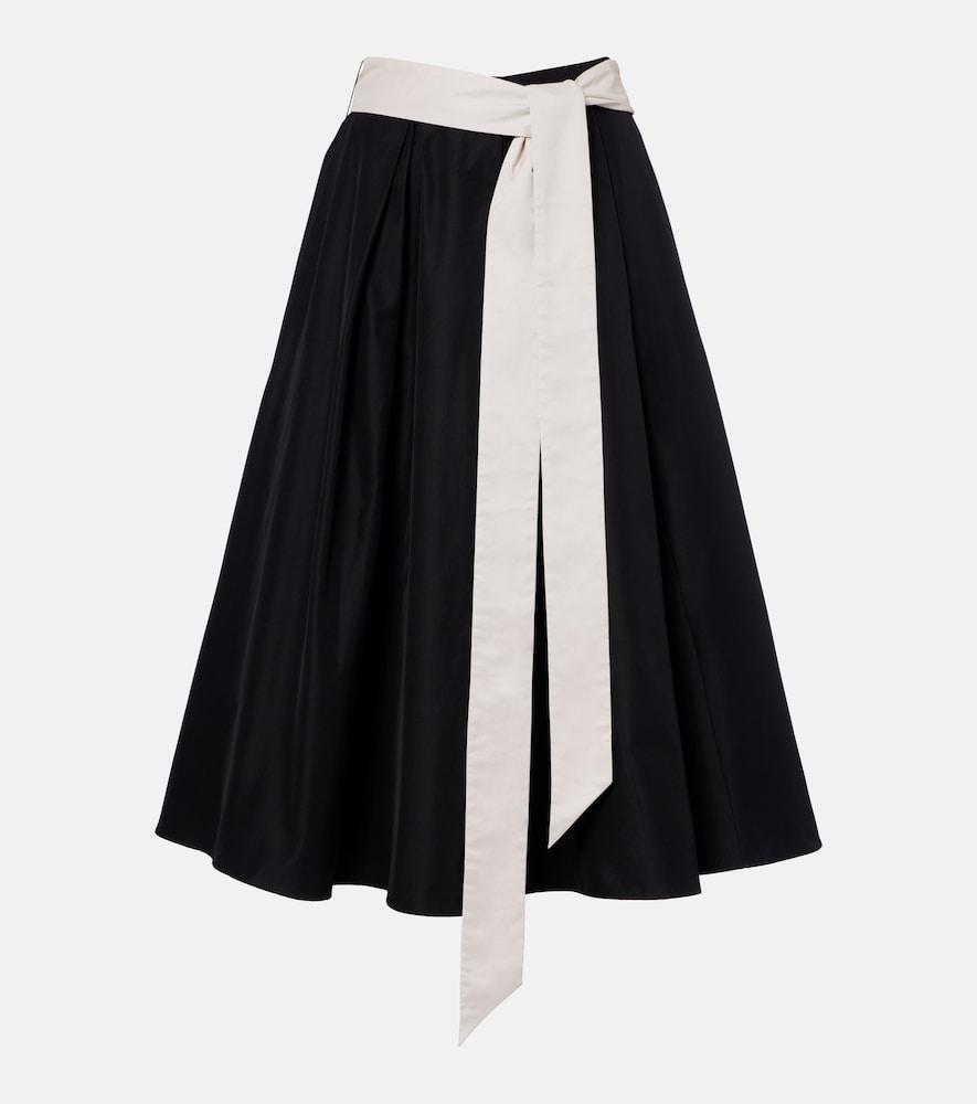 's max mara baschi pleated cotton-blend midi skirt