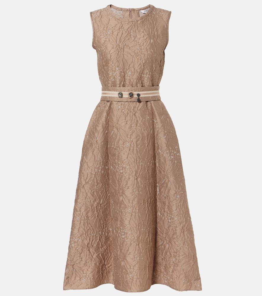 's max mara belted jacquard midi dress
