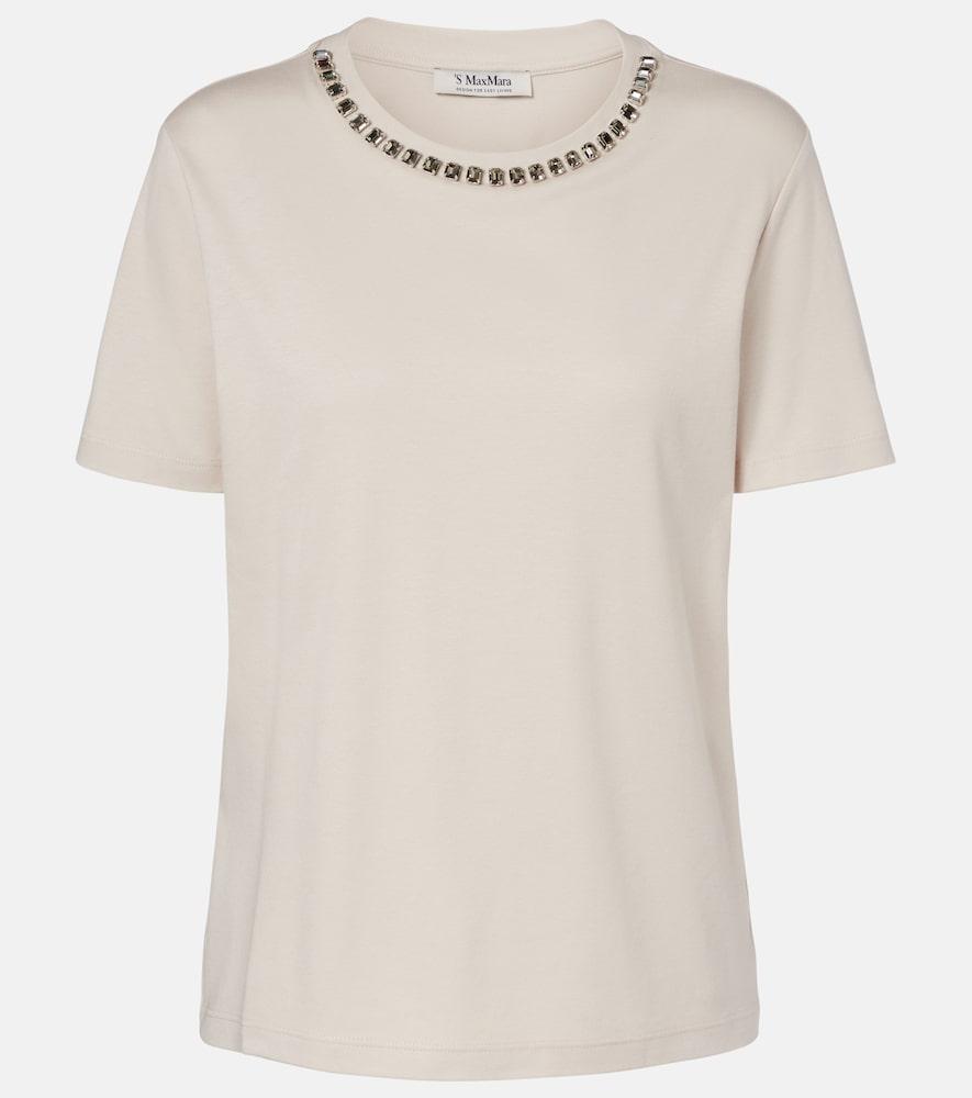 's max mara bingo embellished cotton-blend t-shirt