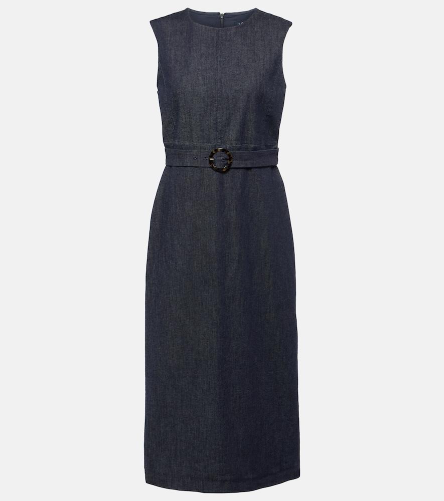 's max mara cotton-blend denim shift dress