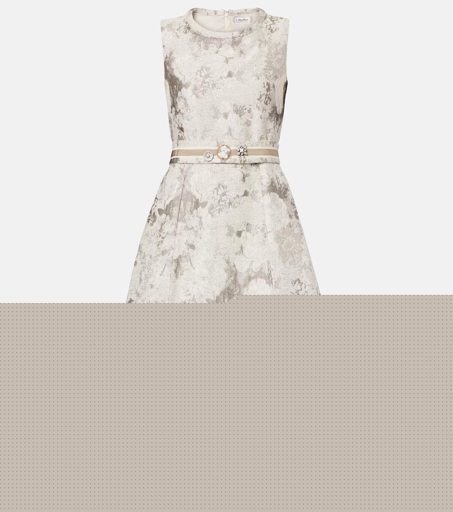 's max mara cotton-blend jacquard midi dress