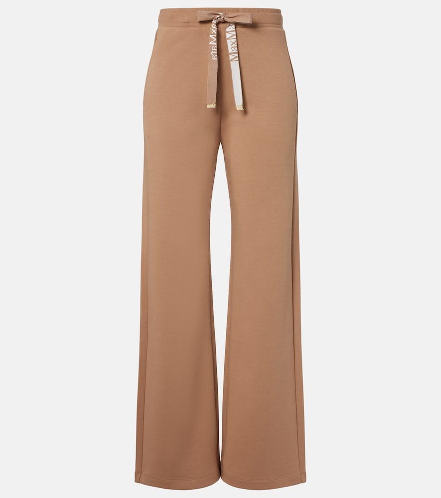 's max mara cotton-blend jersey wide-leg sweatpants