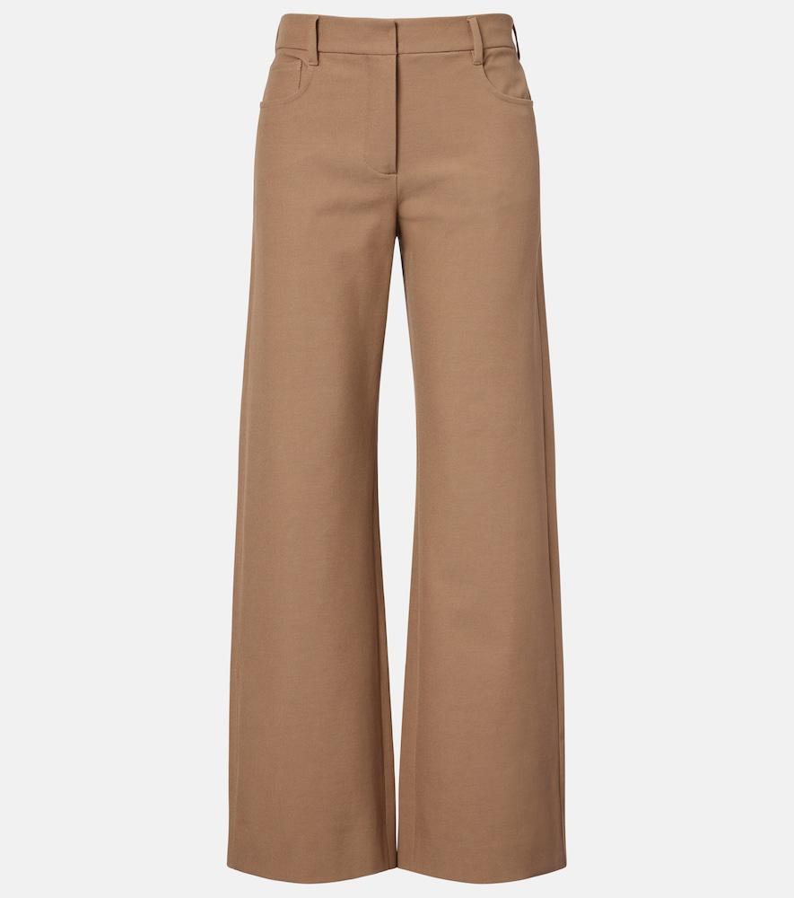's max mara cotton-blend wide-leg pants