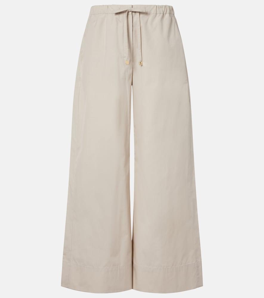 's max mara cotton poplin wide-leg pants