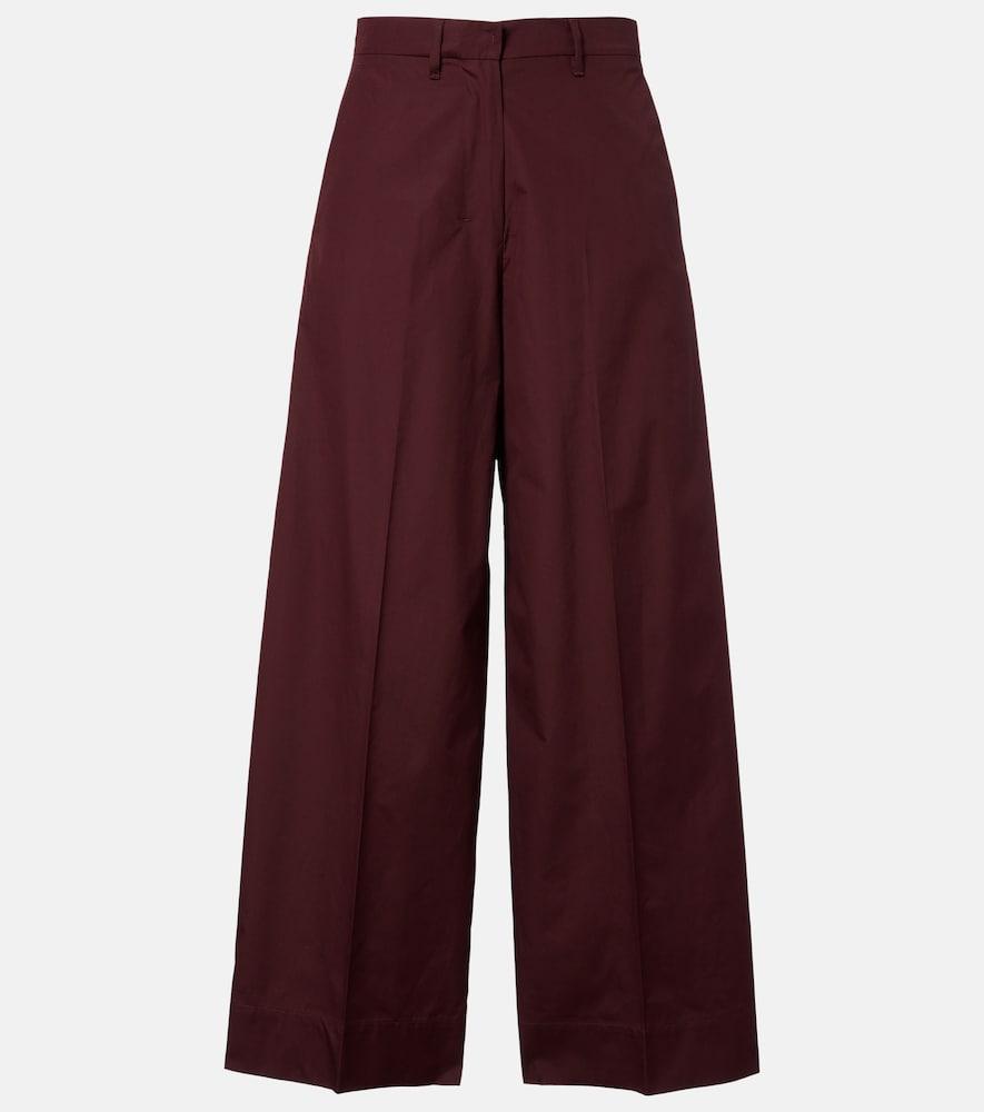's max mara cropped cotton poplin wide-leg pants