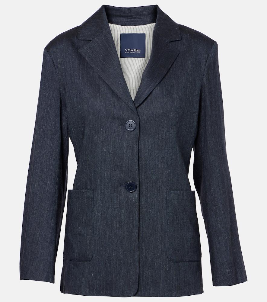 's max mara derna linen-blend twill blazer