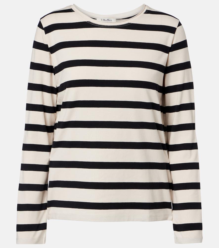 's max mara divina striped cotton-blend jersey t-shirt