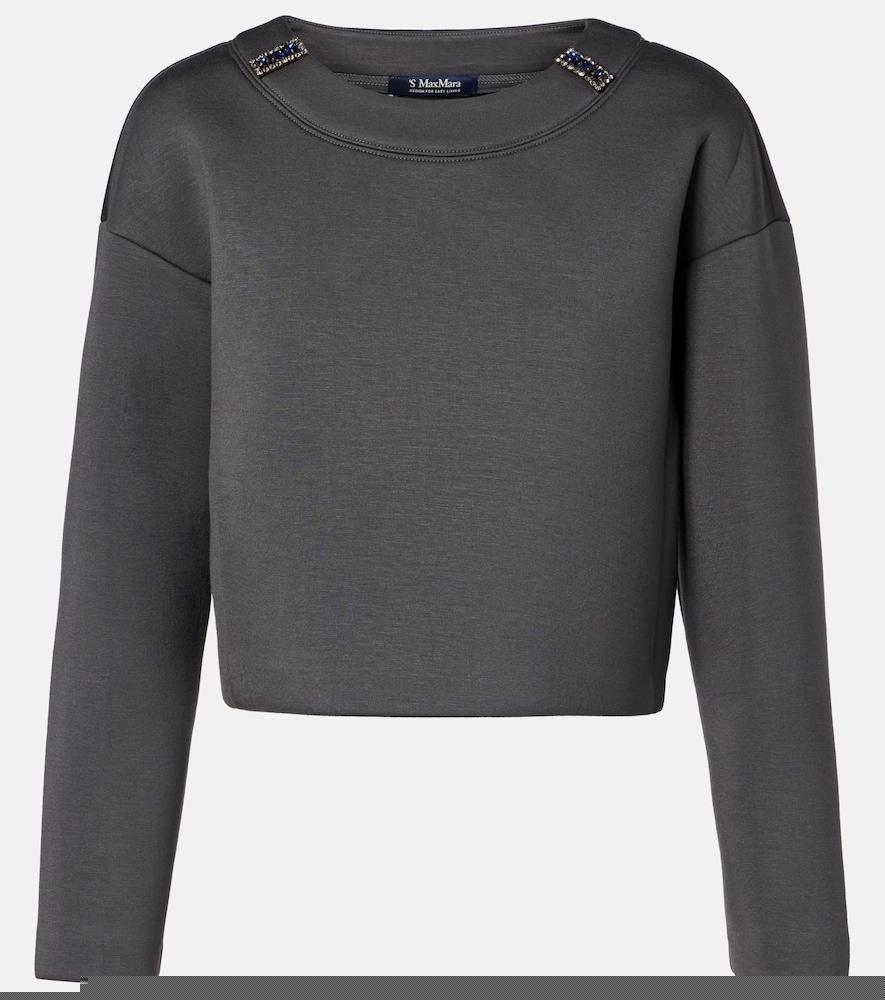 's max mara embellished jersey sweatshirt
