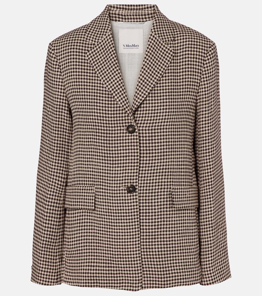 's max mara gita checked linen blazer