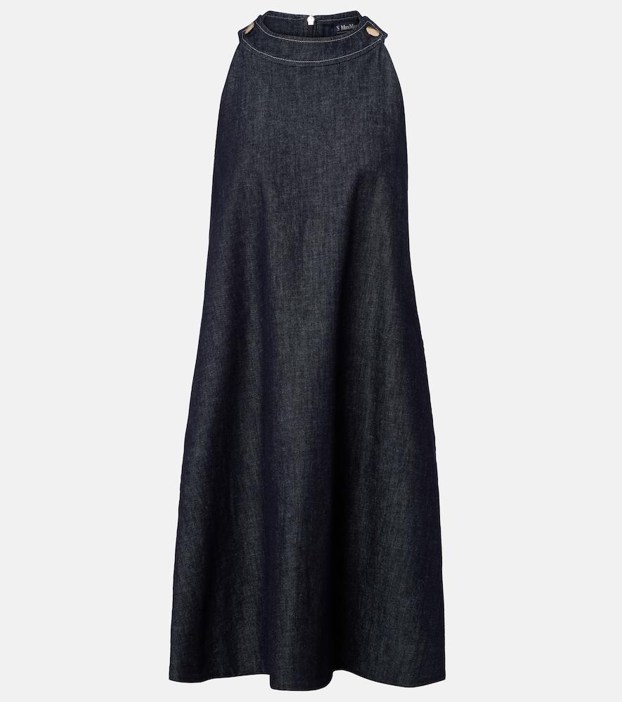 's max mara halterneck denim minidress