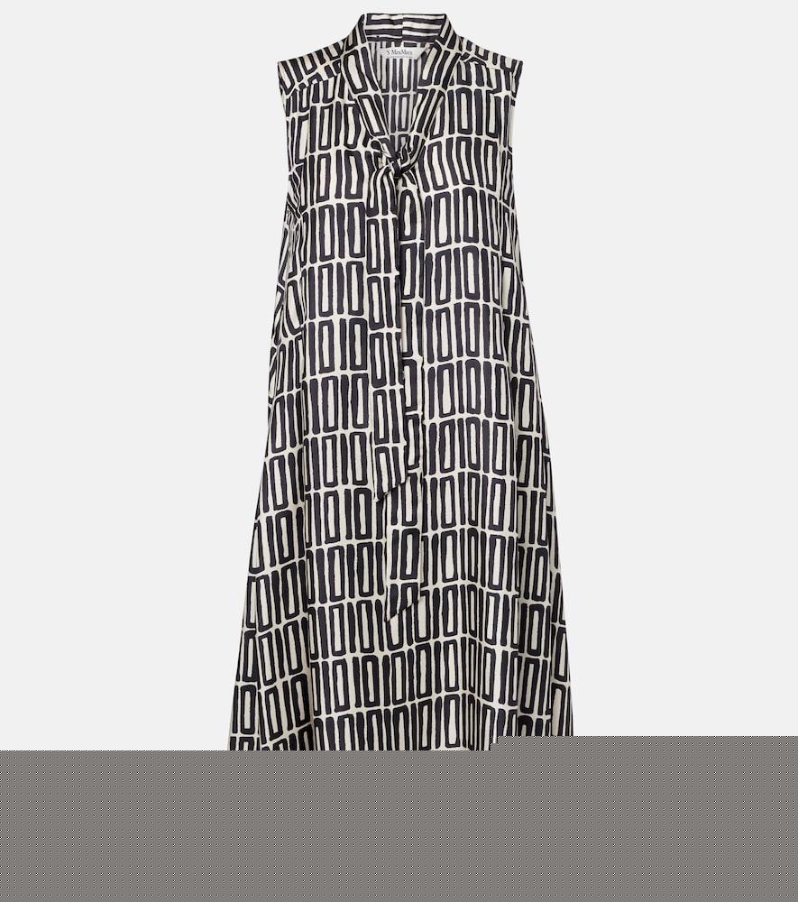 's max mara jackie silk twill midi dress