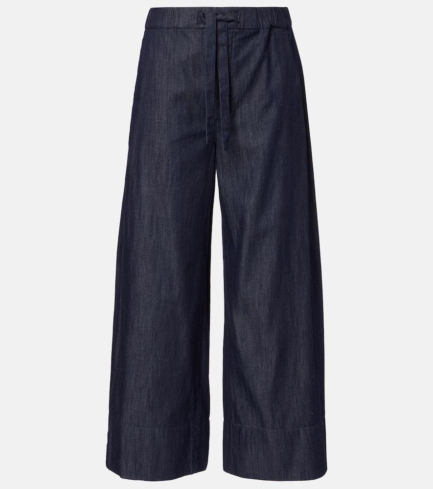 's max mara jour cotton chambray wide-leg pants