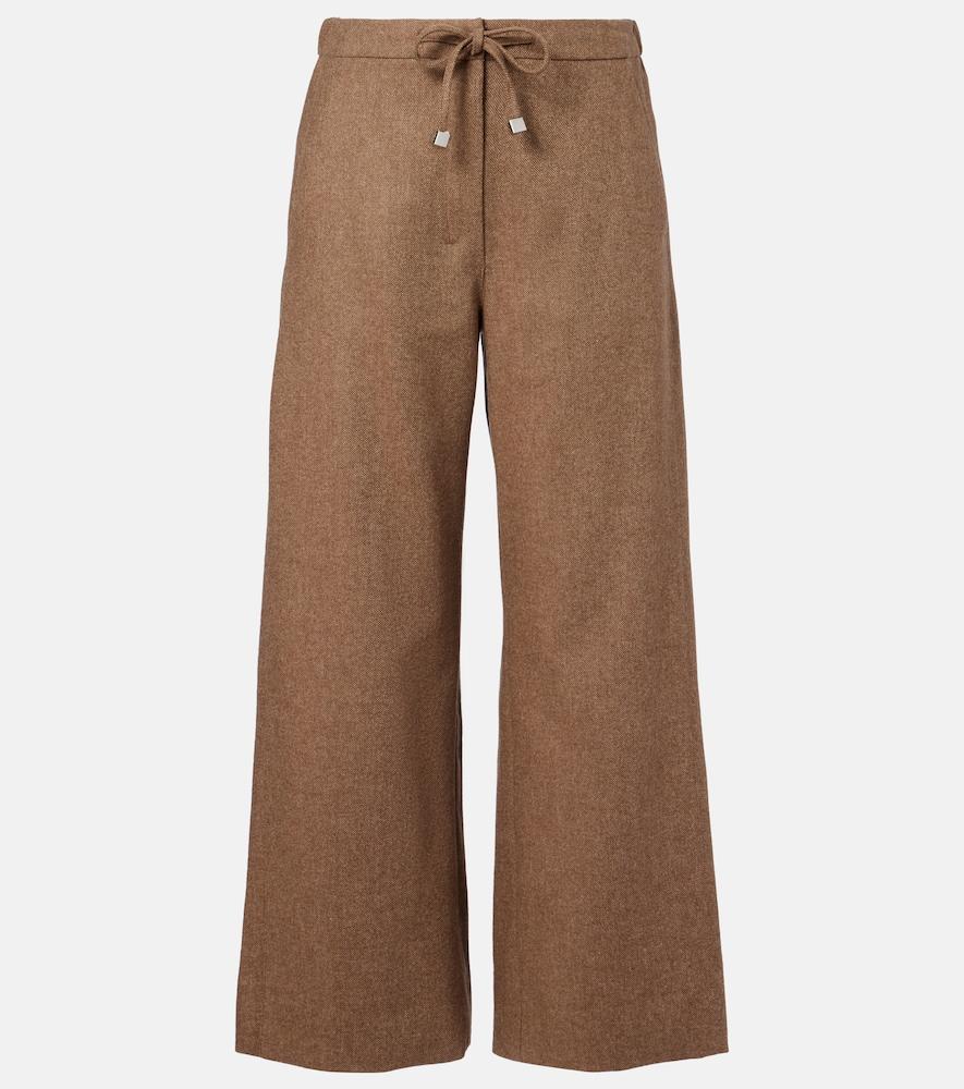 's max mara livio wool and cashmere wide-leg pants