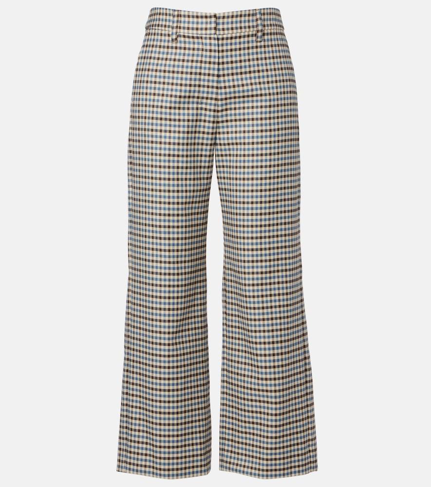 's max mara michelle wool and cotton wide-leg pants
