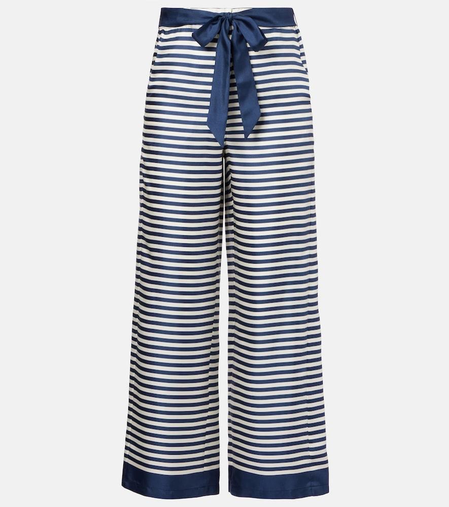 's max mara nine striped silk wide-leg pants