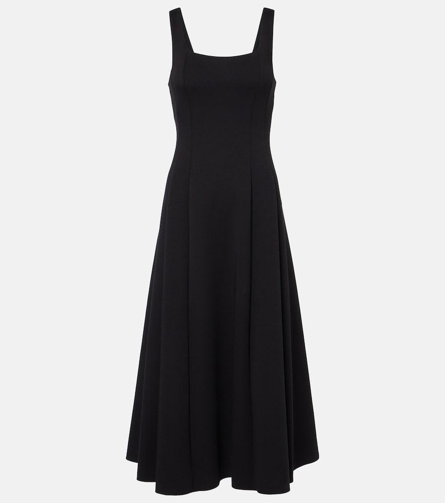 's max mara platani pleated cotton-blend midi dress