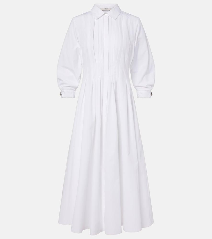 's max mara pleated cotton poplin shirt dress