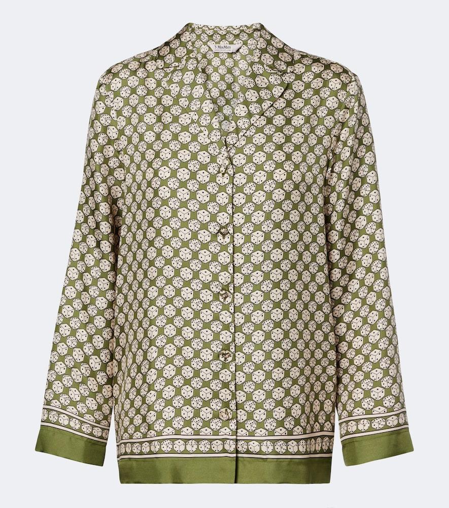 's max mara printed silk twill shirt