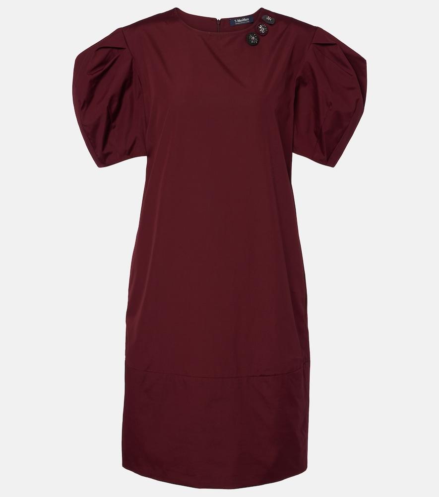 's max mara puff-sleeve cotton poplin minidress