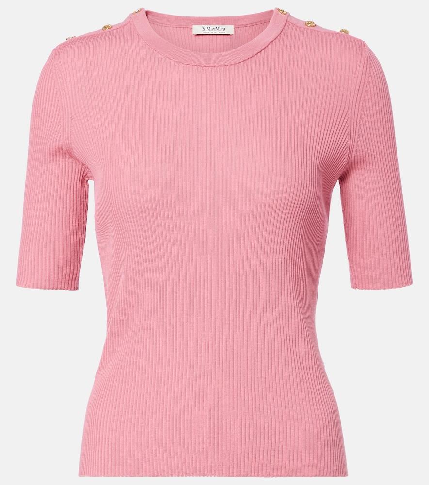 's max mara ribbed-knit wool top