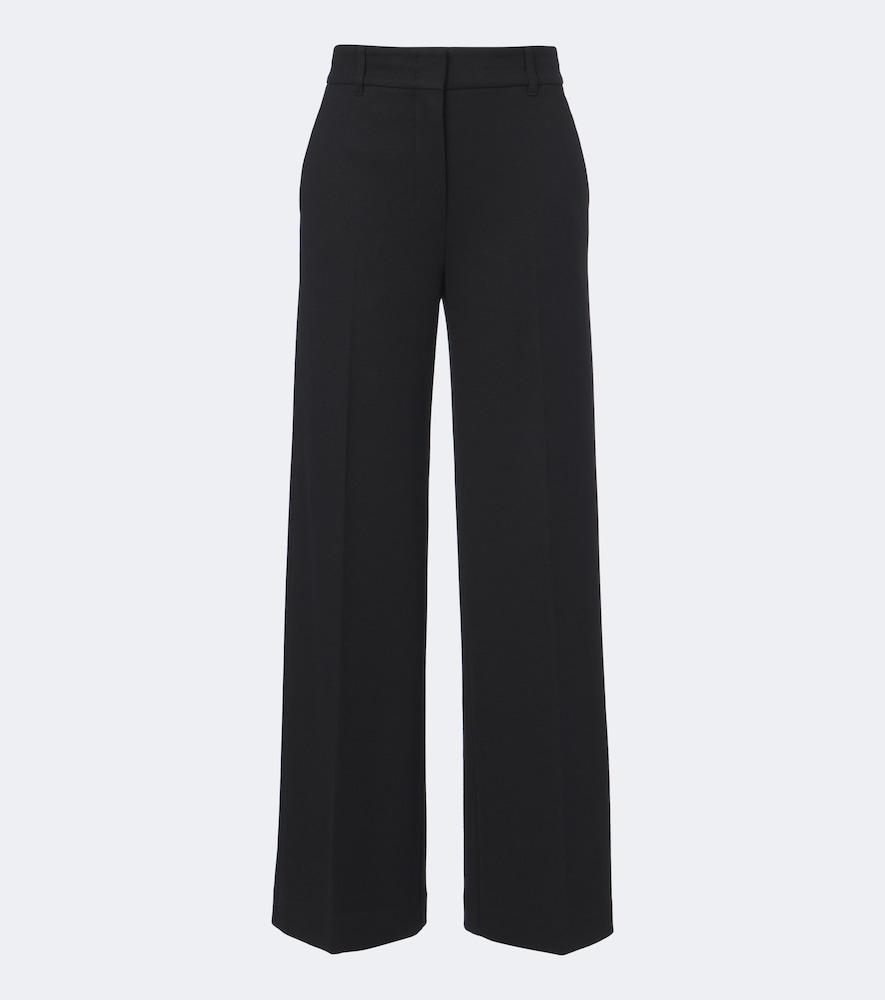 's max mara wool and cotton-blend jersey wide-leg pants