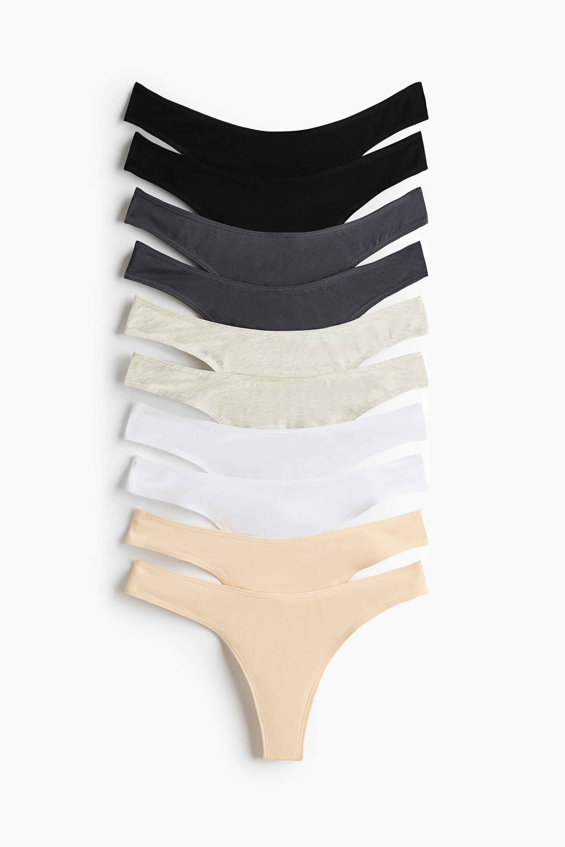 10-pack cotton thong briefs