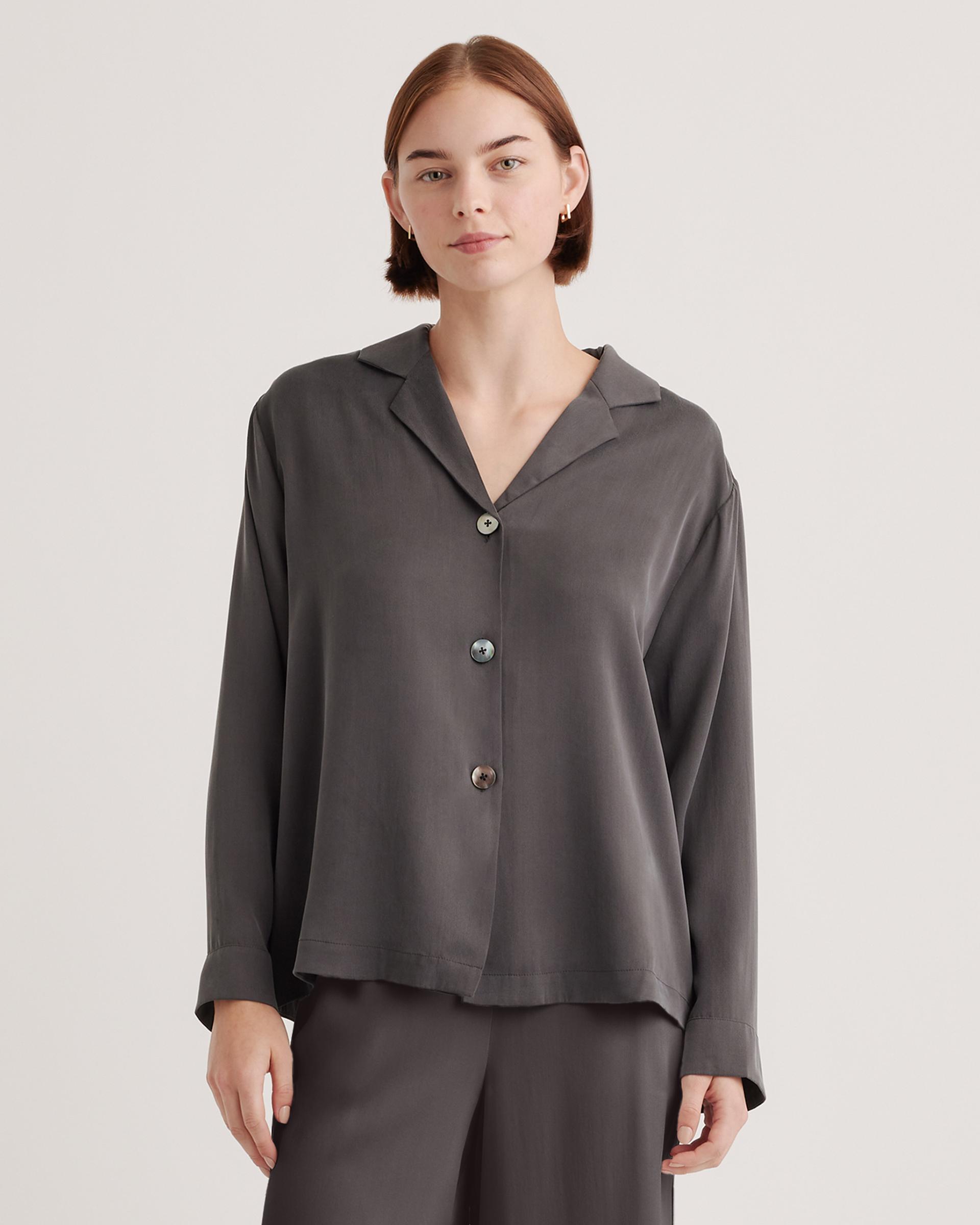 100% washable silk pajama long sleeve top