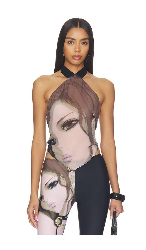 1xblue anime diamond top in black. - size l (also in m, s, xl, xs)