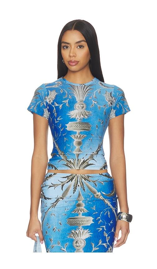 1xblue baroque t-shirt in blue. - size m (also in xs, s)