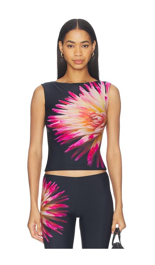 1xblue dahlia tank top in black. - size l (also in xs, s, m, xl)