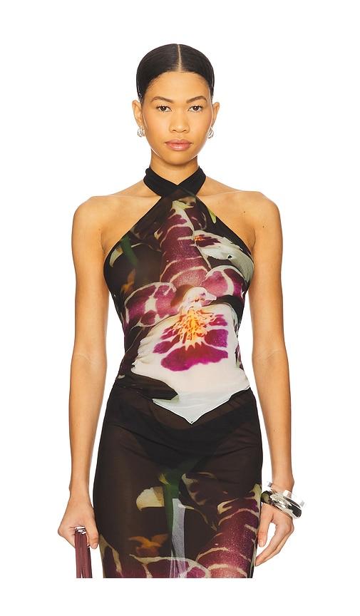 1xblue diamond top in black. - size l (also in m, s)