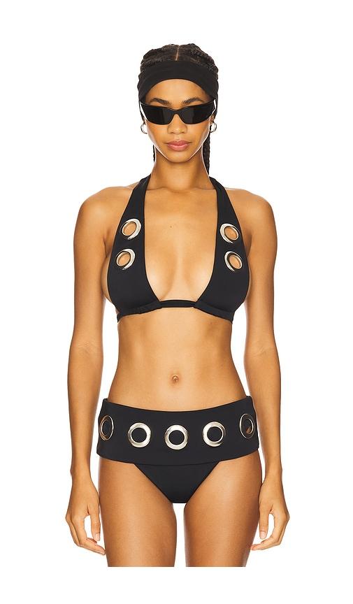 1xblue eyelet bikini top in black. - size m (also in s, xs)