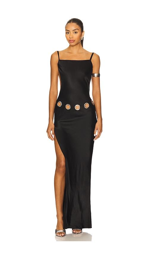 1xblue eyelet maxi dress in black. - size l (also in s, m)