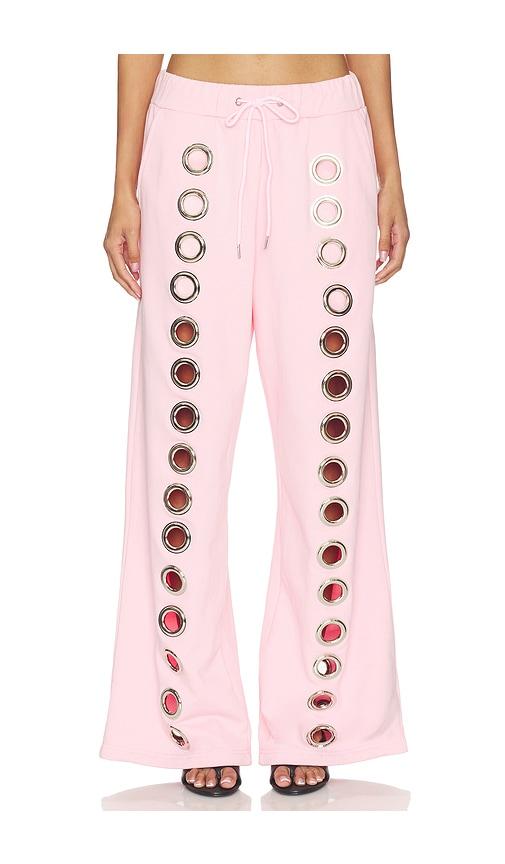 1xblue eyelet tracksuit bottoms in pink. - size l (also in xs, s, m)