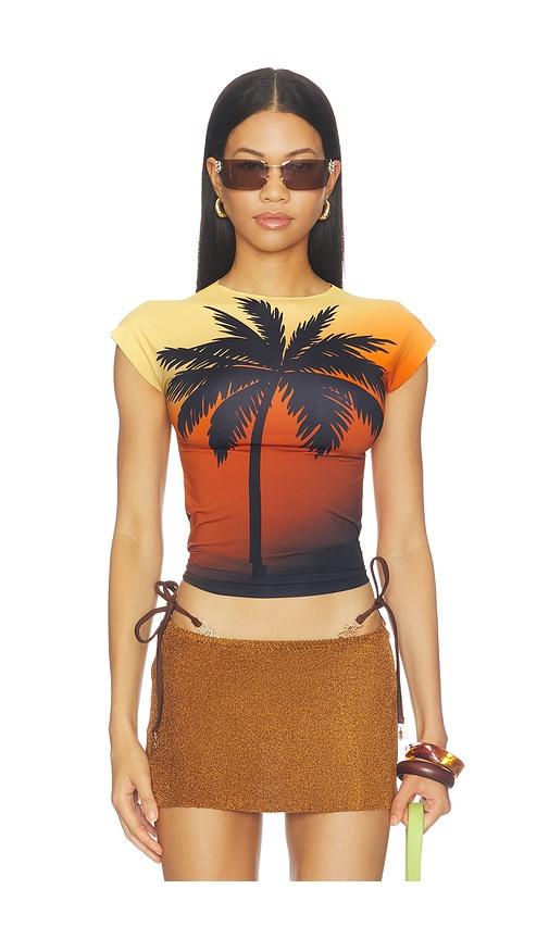 1xblue palm tree t-shirt in multi. - size l (also in xs, s, m)