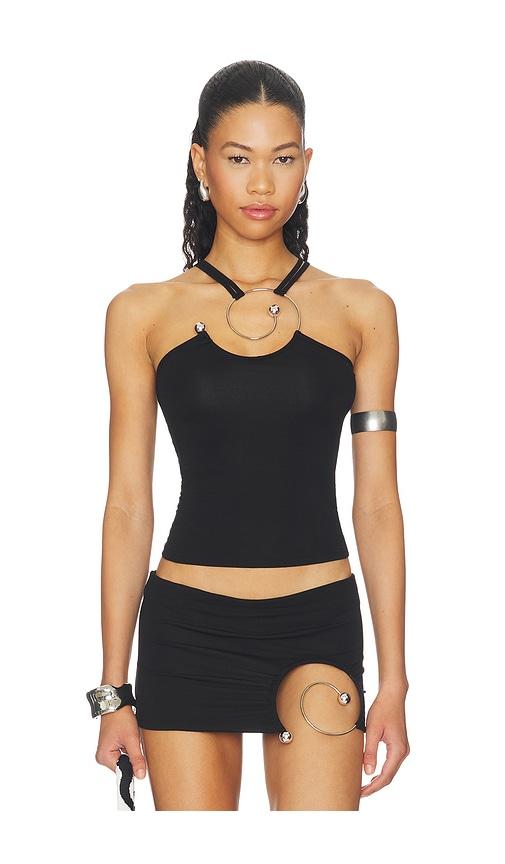 1xblue spiral strap tank top in black. - size m (also in xs, s, xl)