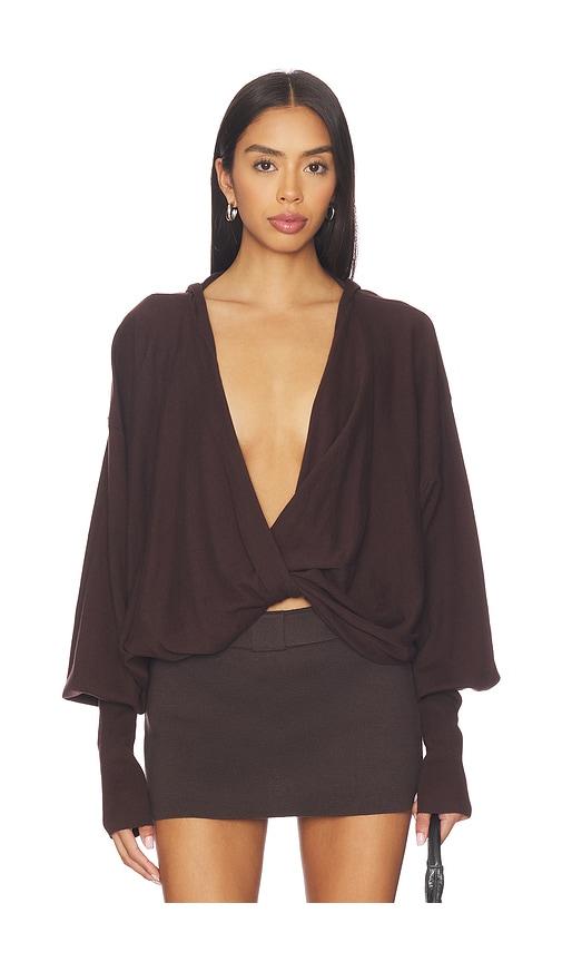 1xblue twist hoodie in brown. - size l (also in s, m, xs, xl)