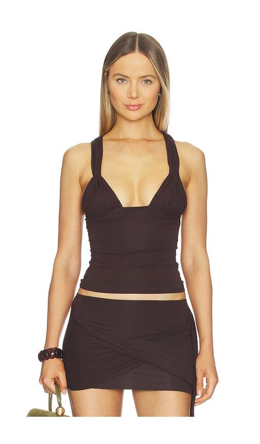 1xblue twist tank top in brown. - size l (also in s, m, xl)