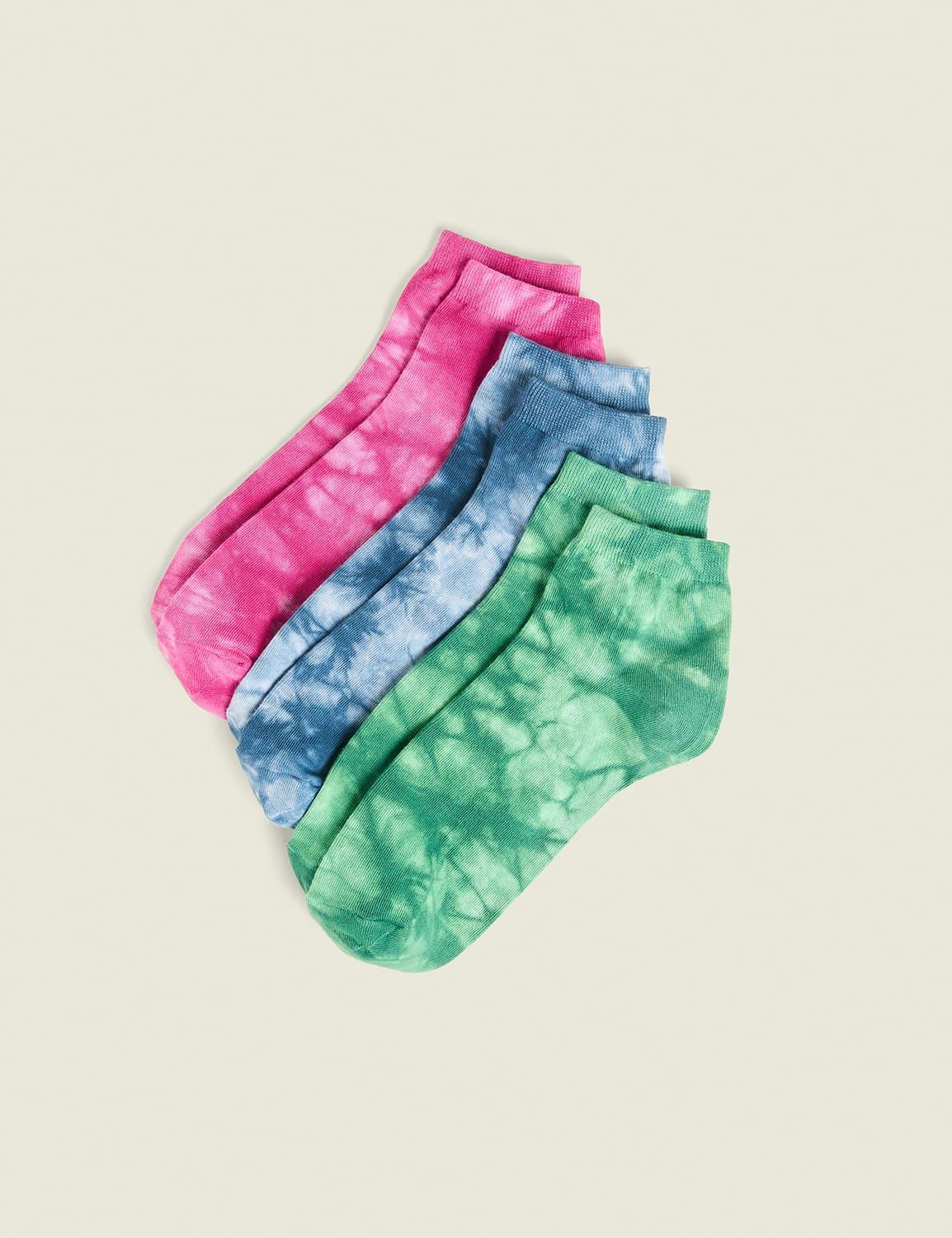 3-pack ankle socks - tie dye