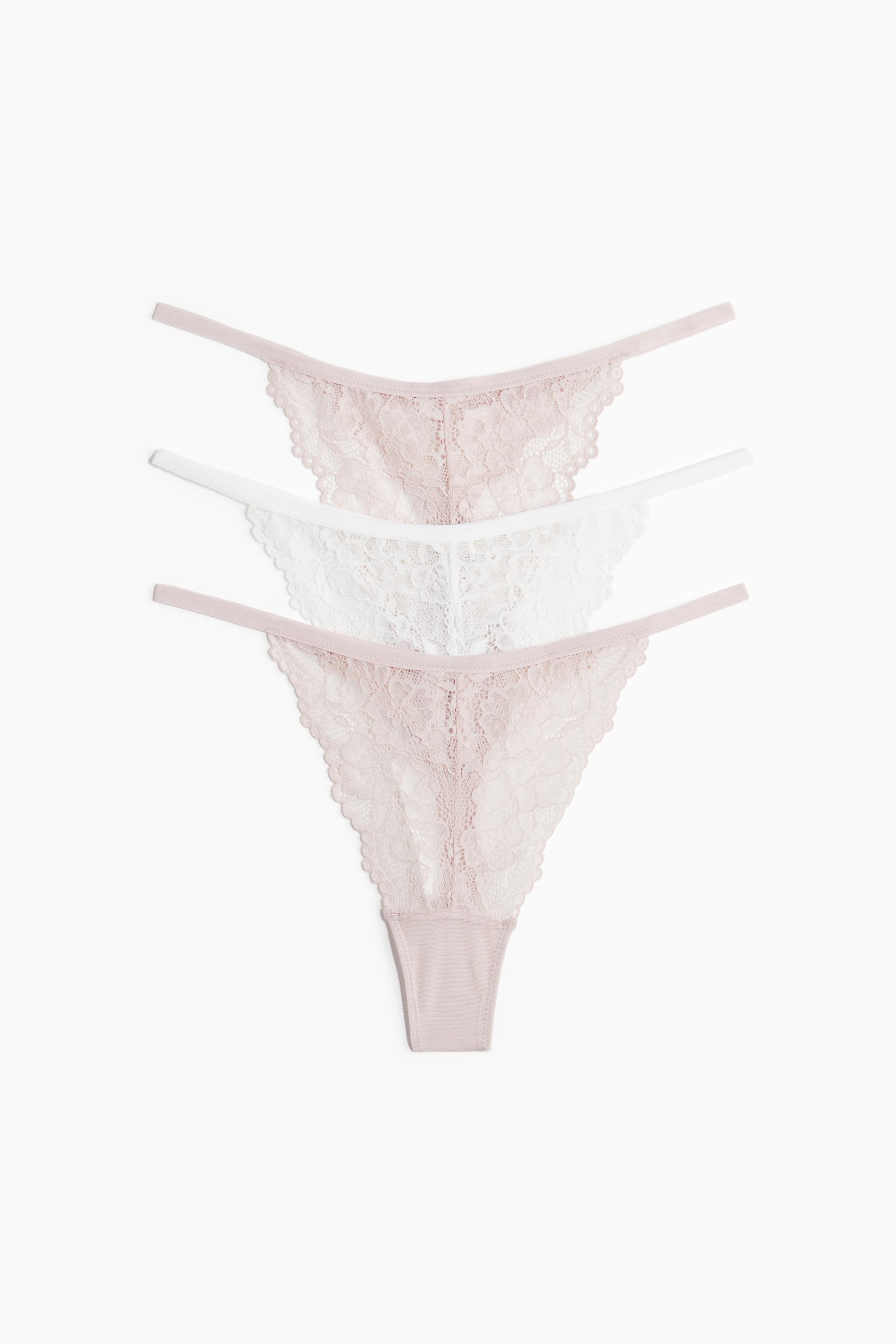 3-pack lace thong briefs