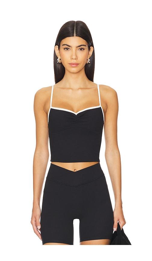 437 the ballet tank top in black & white. - size l (also in s, xs, m, xl)