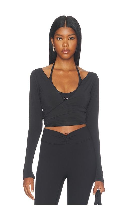 437 the ballet wrap top in black. - size m (also in s)
