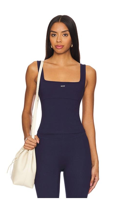 437 the square tank in navy. - size l (also in s, xs, m, xl)