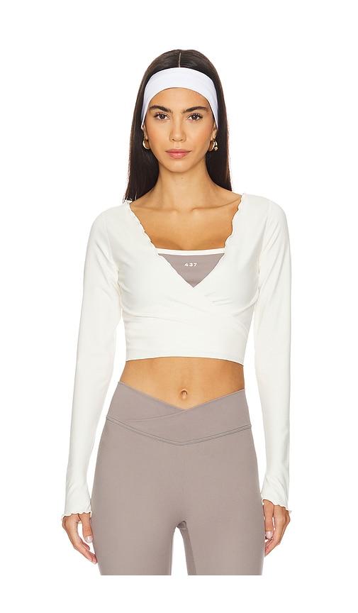 437 the wrap top in cream. - size l (also in s, xs, m)