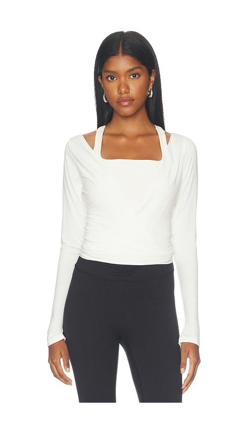 437 the wrap top in white. - size m (also in s, xl, xs)