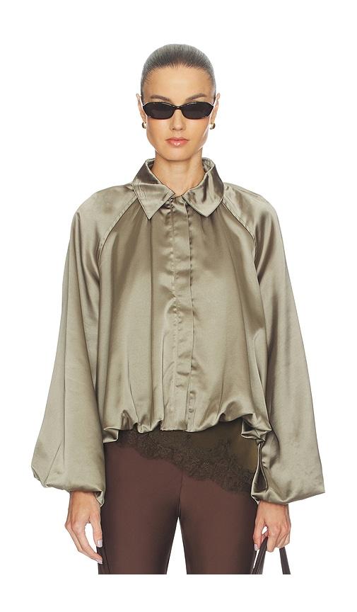 4th & reckless abigail bomber jacket in olive. - size m (also in s)